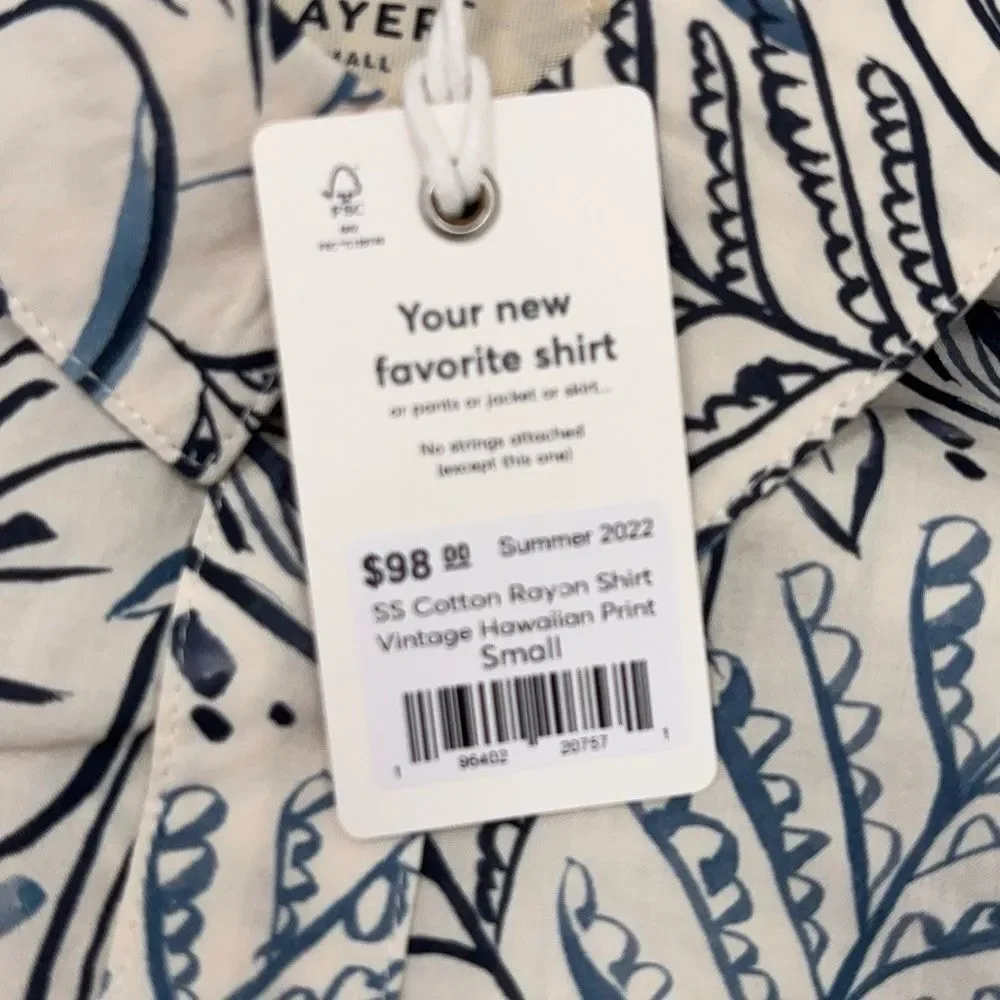 Marine Layer Vintage Hawaiian Print SS Cotton Rayon Shirt | Size Small | NEW - Picture 4 of 5